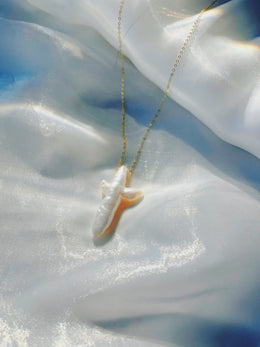 “Divine Whisper” –Cross Pearl Pendant on 14K Gold-Plated Silver Chain