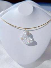 “Althea” – 18K Gold-Plated 925 Silver Baroque Pearl Necklace