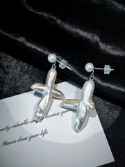 Cross Pearl Earrings