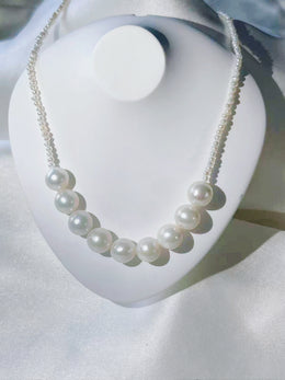 “Silver Tide” – 925 Sterling Silver Freshwater Pearl Necklace