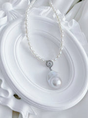 “Aurora Drop” – 925 Sterling Silver Freshwater Pearl Pendant Necklace