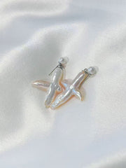 Cross Pearl Earrings